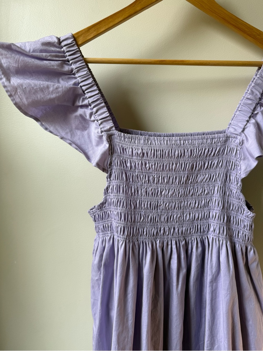 NWT O.P.T. Tuscany Tiered Midi Dress Lavender Pastel Smocked Nap Flutter M - Picture 4 of 9